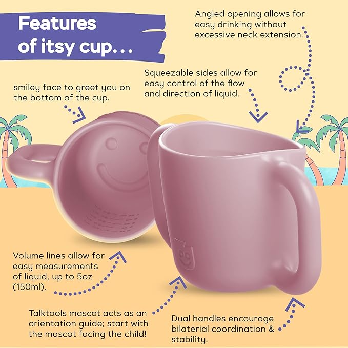 TalkTools ITSY Silicone Baby Plates Set with Suction – Feeding Essentials for Toddlers 6–12 Months+ | BLW Mealtime Set with Twin Spoon, Spill-Proof Sippy Cup | Self-Feeding Utensils