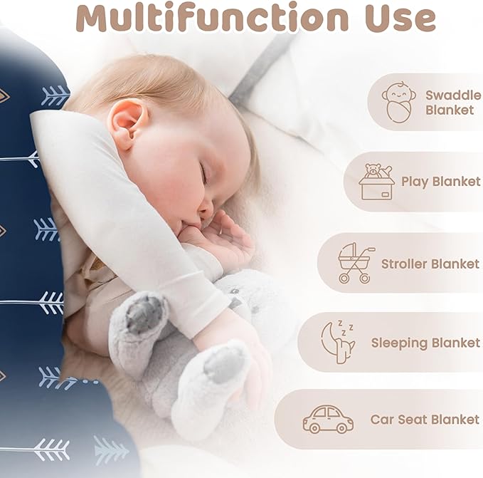 SANDJEST Kid Blanket for Boys with Double Layer Dotted Backing - Arrows Printed 30 x 40 Receiving Blankets Kids Gift for Birthday