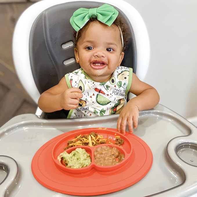 BapronBaby Taco Party Bapron - No Neck Tie Safer Bib for Baby & Toddler - Soft Waterproof Stain Resistant - Machine Washable - Sz Baby/Toddler 6m-3T