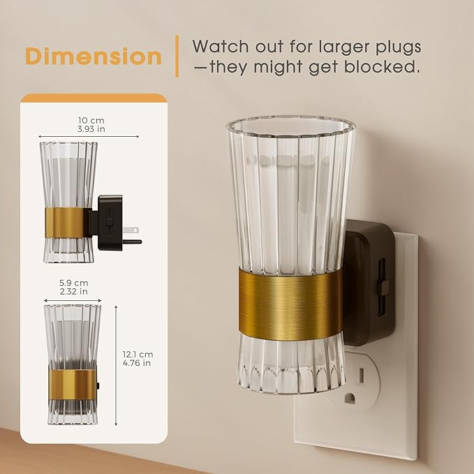 Night Light, Night Lights Plug into Wall, Soft White LED Nightlight for Kids, Adjustable Brightness 0-100LM, Dusk to Dawn Sensor, Soft Light for Bedroom, Hallway, Nursery, 2 Pack