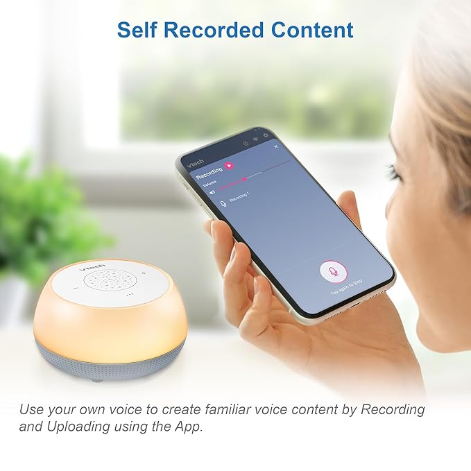 VTech BC8213 V-Hush Junior Sleep Training Soother with 40 Stories/Songs/Sounds & Record Your own Voice. Portable Bluetooth HD Speaker, 250+ Multi-Color Night Light, Ceiling Projector