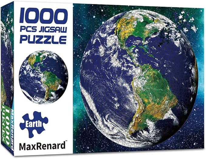 MaxRenard Game 1000 Pieces Jigsaw Puzzle Round Puzzle Toy The Earth