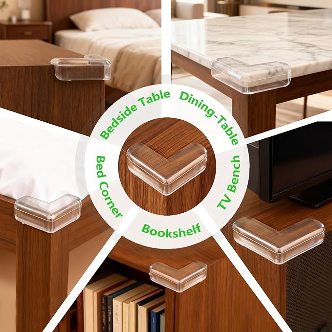 Baby Corner Protector Corner Protector Baby Furniture Corner Protection Transparent Cover Sharp Furniture and Table Top Edges with Adhesive 12 Pack(L-Shaped)