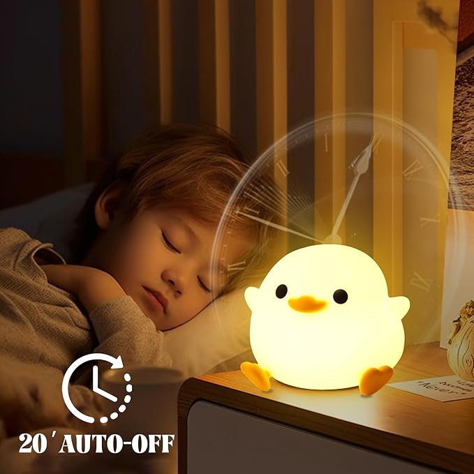 YuanDian Dodo Duck LED Night Light - Cute Silicone Duck Lamp for Bedrooms, Living Room - Rechargeable, Touch Sensor Bedside Table Lamp
