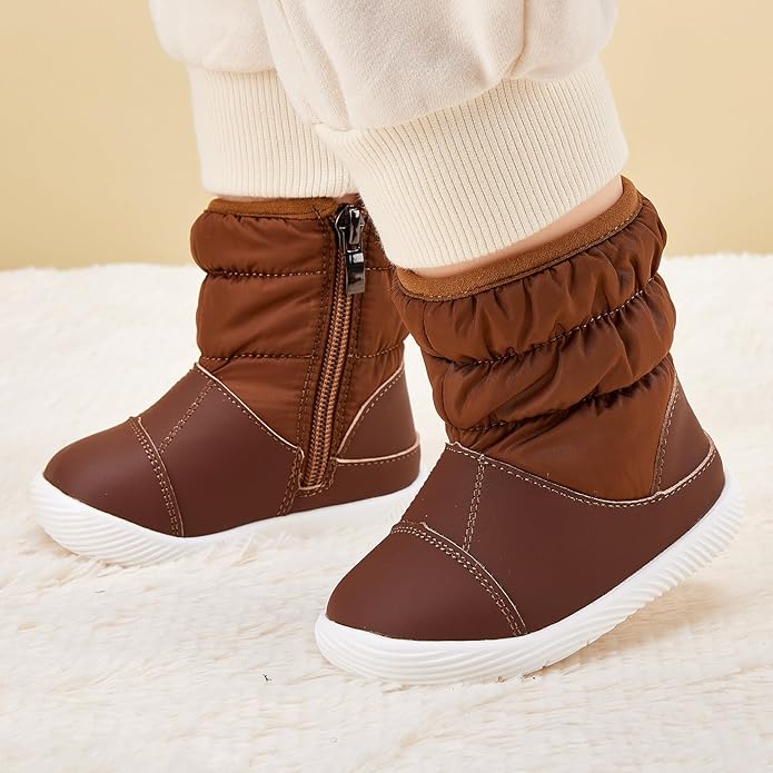 BMCiTYBM Baby Boy Girl Snow Boots Waterproof Winter Warm Booties Nonslip Lightweight Outdoor Shoes for First Walkers 6 9 12 18 24 Months(Infant/Toddler)