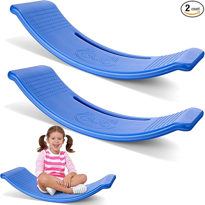 2 Pack Balance Board for Kids Teeter Totter Plastic Wobble Balance Board Indoor Toddler Toys for Toddler Exercise Motor Skills, Gaming, Outdoor and Indoor, Blue