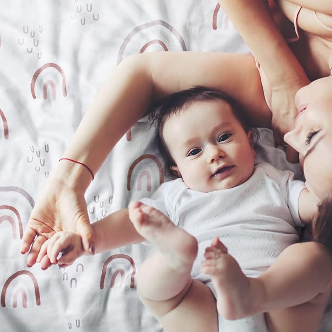 Baby Blankets for Girls, Rainbow Super Soft Nursery Minky Blanket for Newborn Baby, Double Layer with Dotted Backing, Essentials Receiving Bed Throw Blanket Stroller Crib Shower Gifts, 30 x 40 Inch