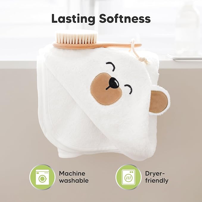 KeaBabies Hooded Baby Towel for Newborn - Viscose Derived from Bamboo Large Baby Bath Towels with Hood for Boys, Girls, Toddler, Extra Absorbent & Soft Newborn Bath Essentials (Rooster, Regular)