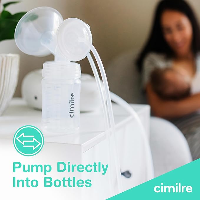 Cimilre 32MM Breast Milk Collection Kit, Double Pumping Breast Milk Collector Kit to Store Breast Milk, Includes Breast Shields, Valves, Backflow Protectors & Bottles