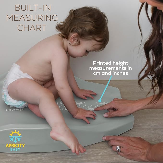 Apricity Baby Diaper Changing Pad – Waterproof Wipe-Clean Foam Changing Mat with Raised Sides, Non-Slip Base & Portable Design, Extra-Large 31.5” × 19.7” for Newborn to Toddler (Sage)