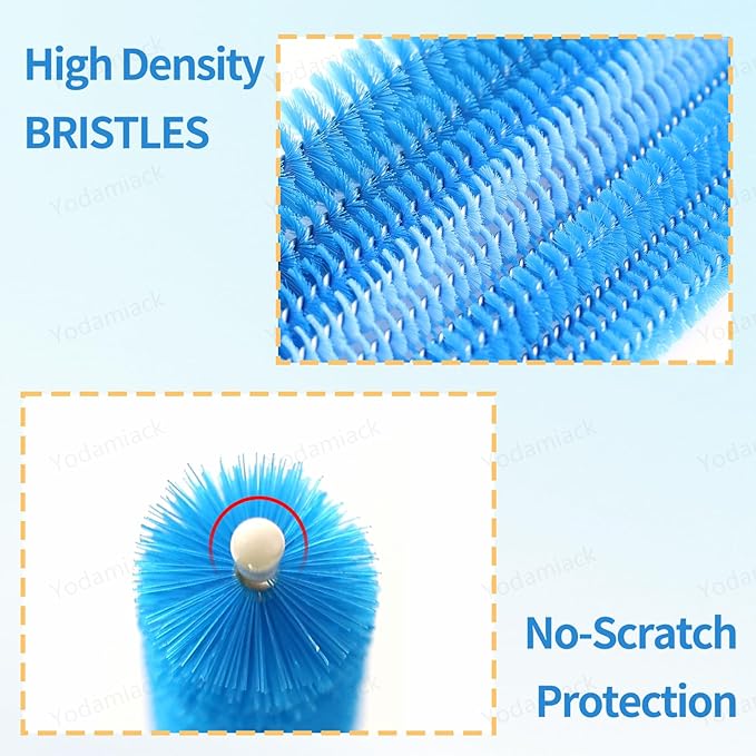 Heavy Duty Straw Cleaner Brush - 12.6 Inch Full Bristles Coverage (4-Size) and Ergonomic Grip Handle for Tumbler, Sippy Cup, Bottle and Tube (4 Pack)
