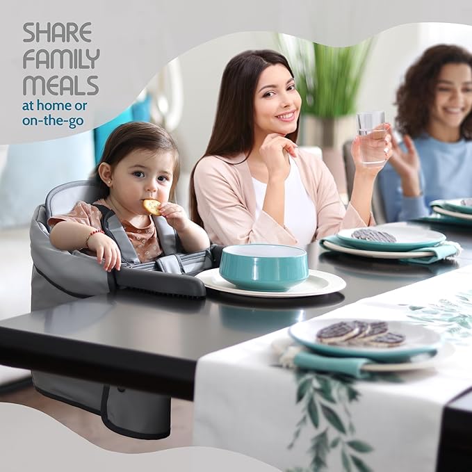 Elegant Faux Leather Hook-On High Chair for Baby - Portable Baby Seat for Eating, Travel and Table Attachment