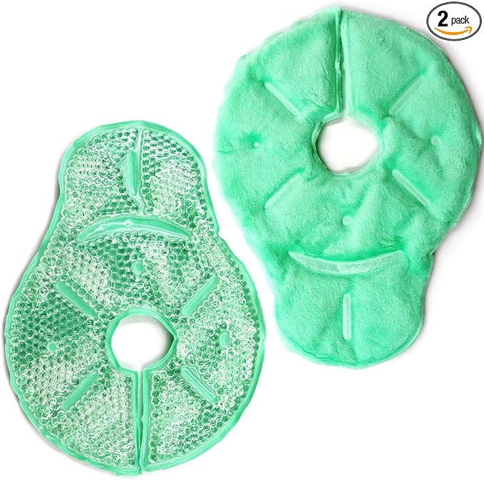 Reusable Breast Therapy Pack, Breast Ice Packs, Breastfeeding Essentials, for Breastfeeding Relief, Nursing Pain, Engorgement, Swelling Augmentation, Mastitis, Mastectomy Recovery, 2 Pack, Green