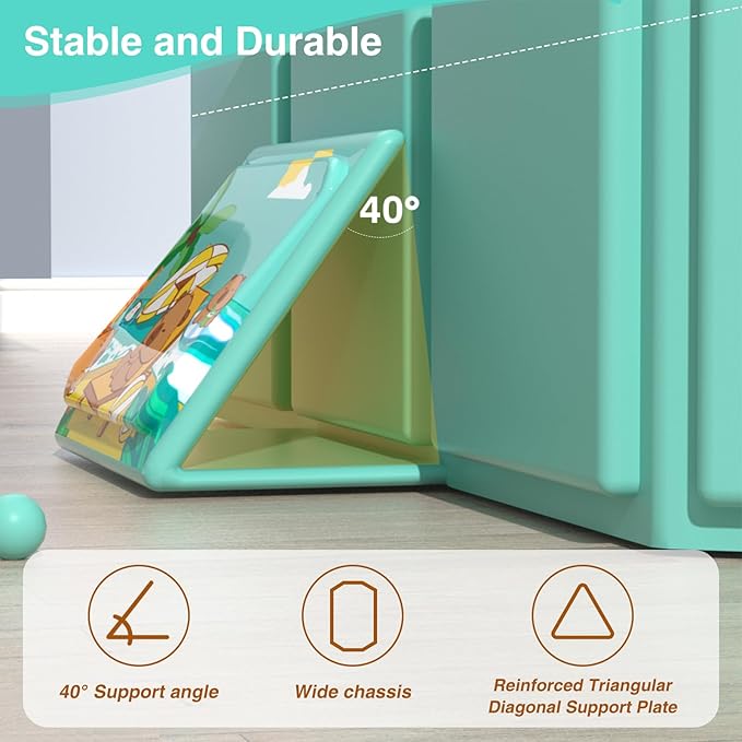 Portable Folding Baby Bath Tub, 29.5L x 17.7W x 9.8H inches, Suitable for 0-6 Years, Pink/Mint Green (Green)