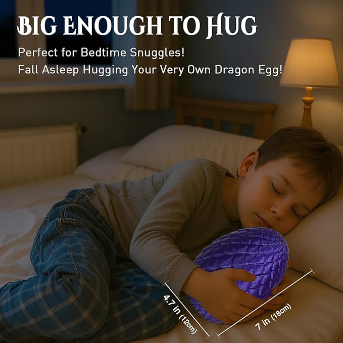 Large Dragon Eggs with Dragon Inside, 3D Printed Surprise Funny Gifts for Kids, Articulated Dragon Fidget Toys for Adults, Executive Desk Toys Office Room Décor (Shiny Purple)