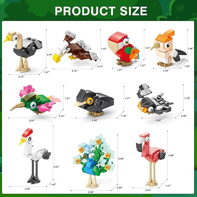 Sawaruita Party Favors for kids-20 Packs Fun Bird Building Blocks Sets Classroom Prizes-Birthday Goodie Bags Stuffers for Kids-Mini Animal Blocks Toys for Valentine's Day, Christmas Party（20in 2）