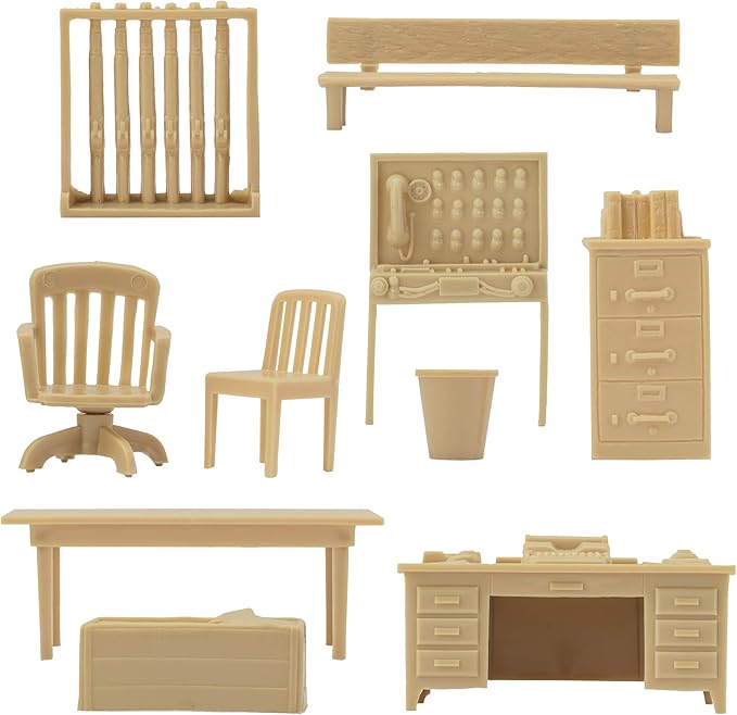 BMC Classic Marx Military Base Camp - 44pc Plastic Army Men Playset Accessories