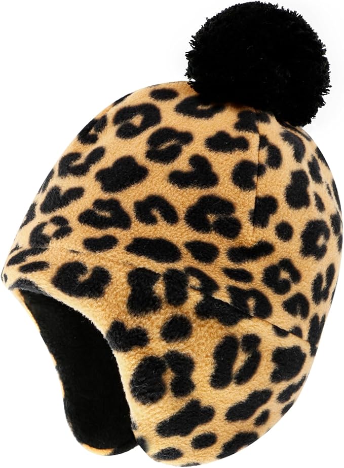 Duoyeree Kids Beanie Hat for Boys Girls Pom-pom Kint Hats Cozy Lining Winter Skull Cap