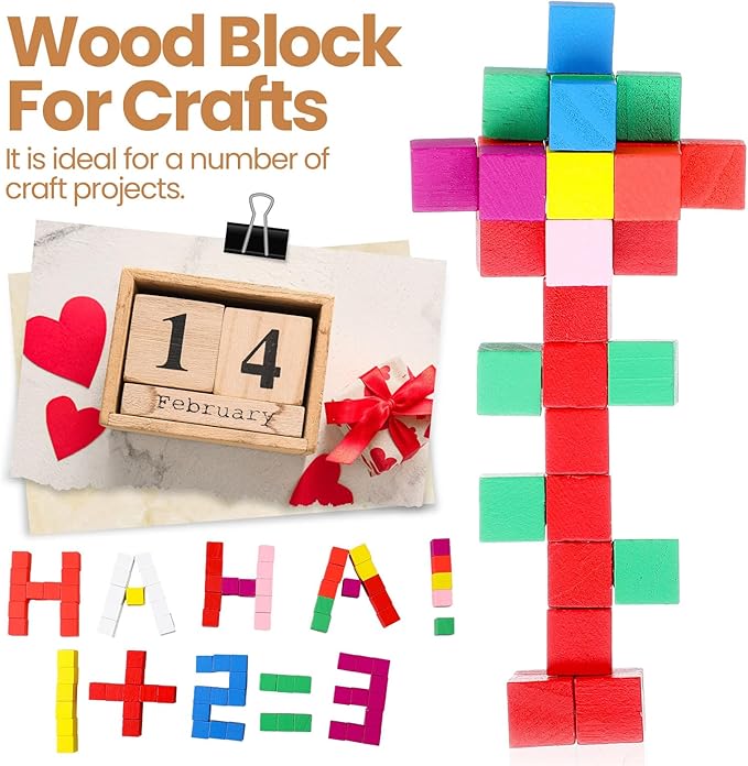 Barydat 10 Pcs 3.15 in Wooden Cubes, Unfinished Wooden Blocks for Crafting Natural Craft Wood Square Blank Cube for DIY Project Baby Showers