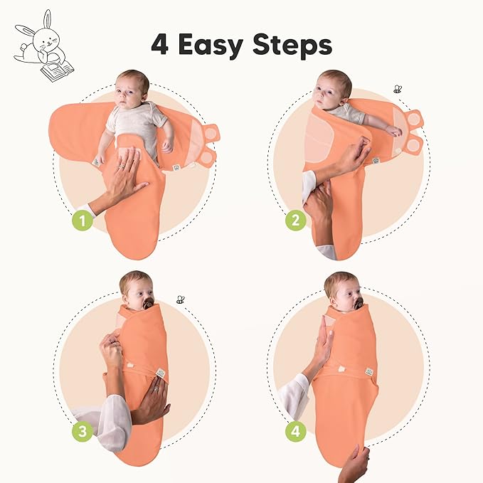 KeaBabies 3-Pack Organic Baby Swaddle Sleep Sacks - Swaddles for Newborns, Infant 0-3 Months, Baby Girls, Boys, Soft & Snug Newborn Sleep Sack, Nursery Swaddling Blankets (Vivacious)