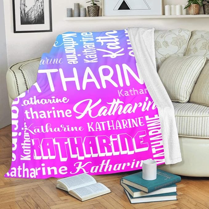 Personalized Blankets with Name Custom Blanket for Adult Kids Baby Customized Blanket Monogrammed Blankets Gifts for Women Men Girls Boys