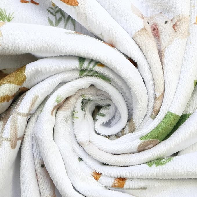 HOMRITAR Baby Blanket for Boys Girls Soft Plush Minky Toddler Blanket with Double Layer Dotted Backing, Cute Farm Cow Multicolor Printed 30 x 40 Inch (75 x 100 cm)