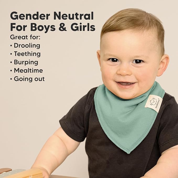 KeaBabies 10-Pack Organic Baby Bandana Bibs for Girls - Super Absorbent Triangle Baby Bibs for Drooling and Teething Infant, 100% Cotton Extra Soft for Newborn, Infant 0-36 Months (Cupcake)