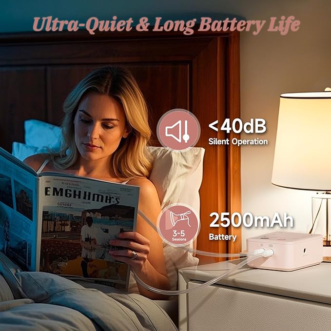 Snow Bear Electric Breast Pump, 4 Pumping Modes & 9 Intensity Levels, Portable Split-Tube Design for Double/Single Use 2500mAh Battery, Fast Charging, Quiet & Easy to Clean