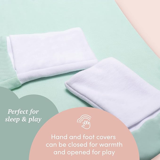 SleepingBaby Flying Squirrel Toddler Pajamas with Practical Zipper for Quick Diaper Changes and Travel Comfort - Mint - 4-5T