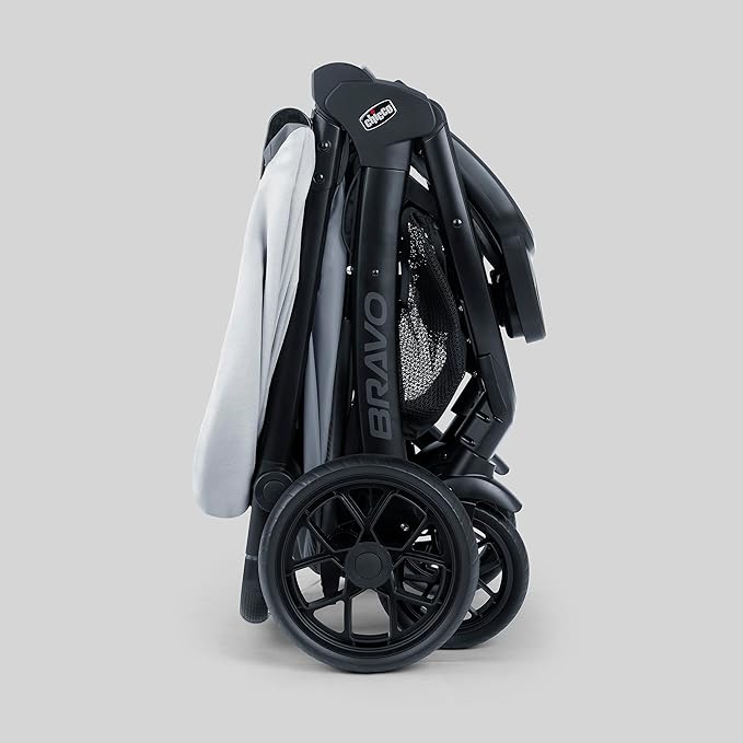 Chicco Bravo LE ClearTex Trio Travel System, Bravo Primo Quick-Fold Stroller with Chicco KeyFit Max ClearTex Infant Car Seat, Car Seat and Stroller Combo | Atlas/Grey