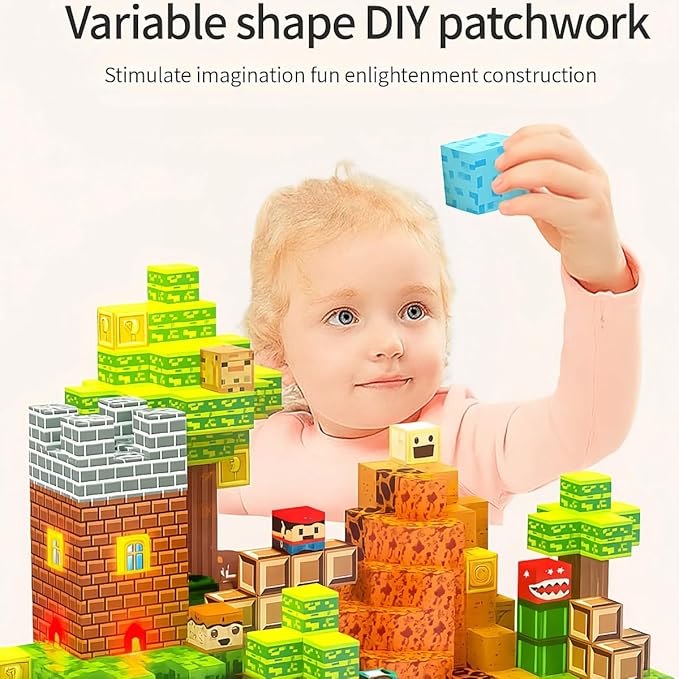 137 Pcs Magnetic Building Blocks, Enhance STEM Learning,Creative Play & Logical Thinking,Durable&Vibrant Color with Light Up Blocks,Ideal for Classroom&Screen-Free Entertainment (Wonderful Adventure)