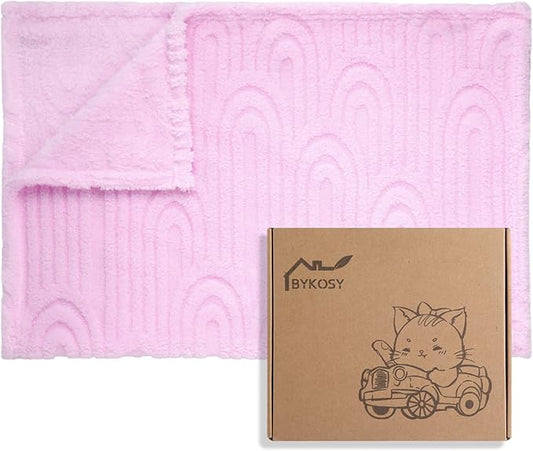 Ultra Soft Fleece Baby Blanket,Swaddle & Receiving Blankets for Newborn Infant, Lightweight Breathable Nursery Nap Blanket for Crib Stroller, for Boys & Girls Rainbow 30"x40" Purple