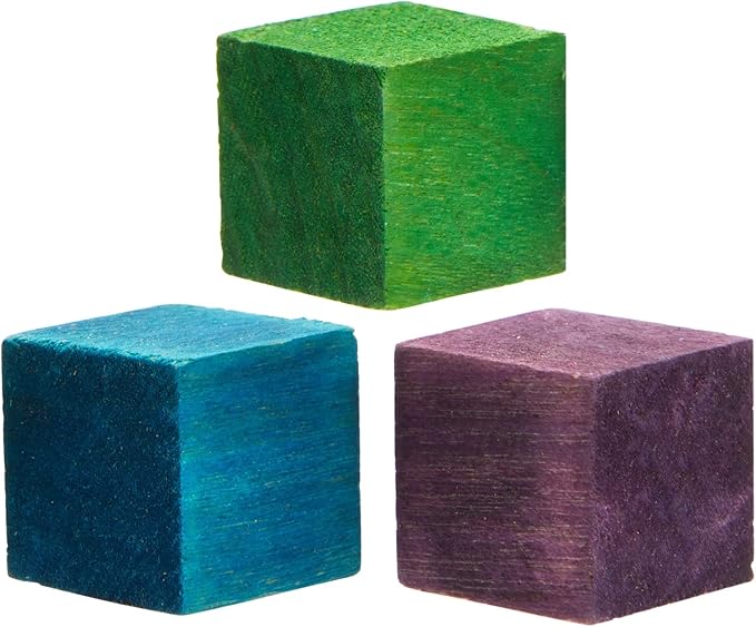 Bright Creations Square Wooden Cubes - Colored Wooden Blocks - Colorful Cubes for Kids & Classroom Supplies - 100 Pieces, 0.6 in, 6 Colors