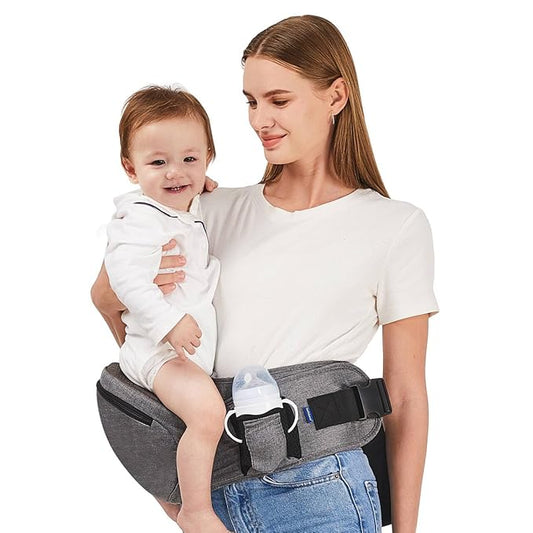 Baby Hip Carrier,Ergonomic,Baby Carrier with Hip Seat,Adjustable Waistband with Multiple Pockets,Infant Carrier for Newborns & Toddlers(Gray)