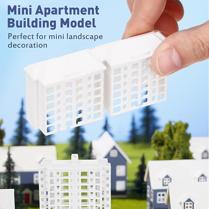 TOYANDONA Miniature Building Model Set 4Pcs Plastic Apartment Building Ornaments for Sand Table DIY Mini City Landscape Decoration Compact and Lightweight for Architectural Scenes