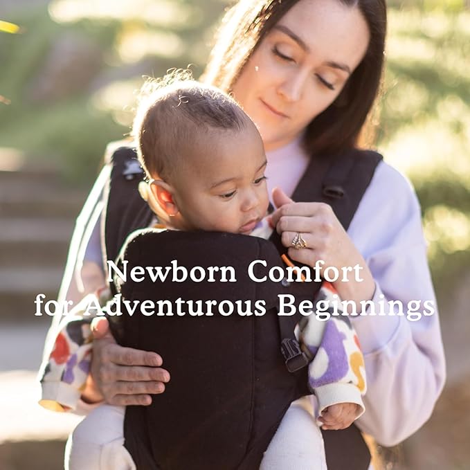 Beco Baby Carrier - Gemini Baby Carrier from Newborn to Toddler - Certified Ergonomic Newborn Baby Carrier for Infants and Children of 7-35 lbs - M Shape, Adjustable Seat, 100% Cotton (Metro Black)