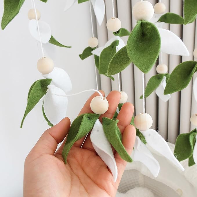 Green Leaf Crib Mobile, Forest Crib Mobile for Boys & Girls, Forest Baby Mobile for Crib, Woodland Mobile for Crib