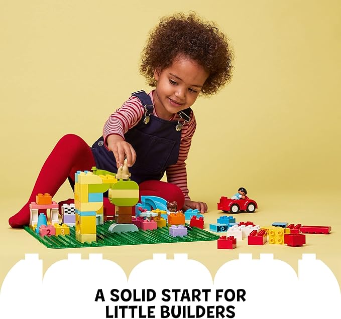 LEGO DUPLO Green Building Plate - 24x24 Stud Foundation for Toddlers to Build, Play, & Display Their Brick Creations - Baseplate Construction Toy for Kids - 10980