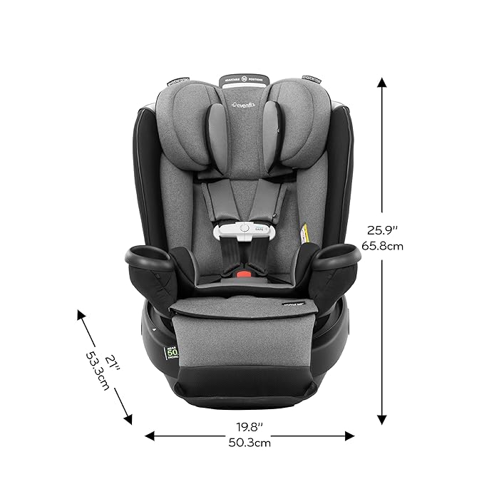 Evenflo Gold Revolve360 Extend All-in-One Rotational Car Seat with SensorSafe (Moonstone Gray)