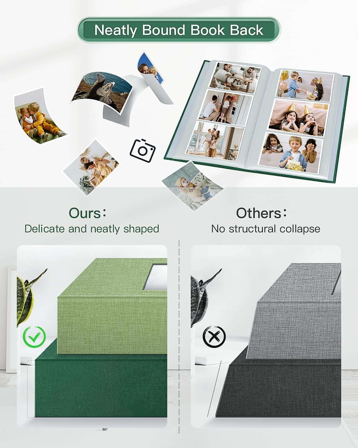 popotop Photo Album 4x6-420 Photos Photo Books with 420 Horizontall Pockets,Linen Cover Albums for Family Wedding Anniversary Baby Vacation Pictures