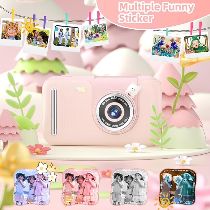 Kids Camera Girls for 3 4 5 6 7 8 9 Years Old Girls,1080P HD Video Selfie Camera with 32G SD Card Kids Digital Camera Toys for Toddler Birthday Gifts Pink