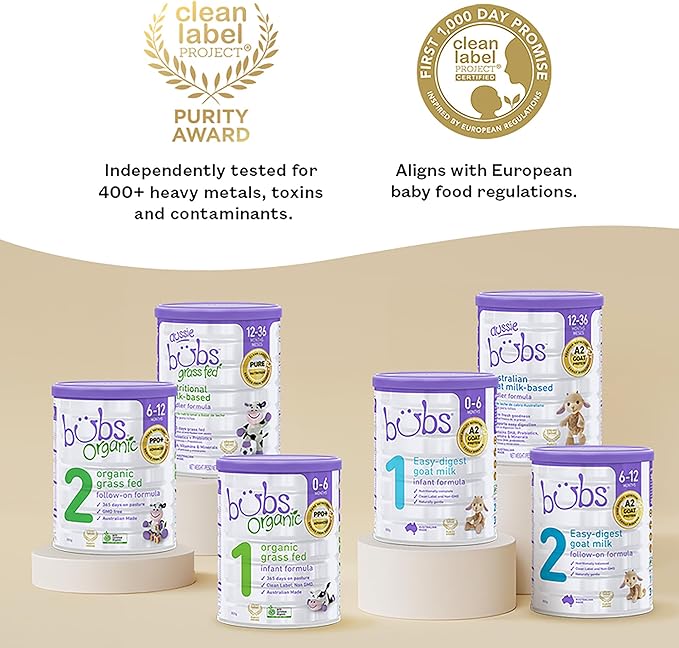 Aussie Bubs Australian Goat Milk-Based Toddler Formula, For Kids 12-36 months, Made with Fresh Goat Milk, 28.2 oz
