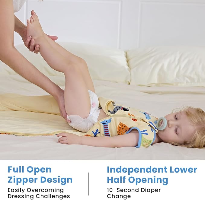 Bamboo Viscose Sleep Sack for Babies and Toddlers 1.0 Tog Wearable Blanket 2-Way Zipper Baby Shower Gifts