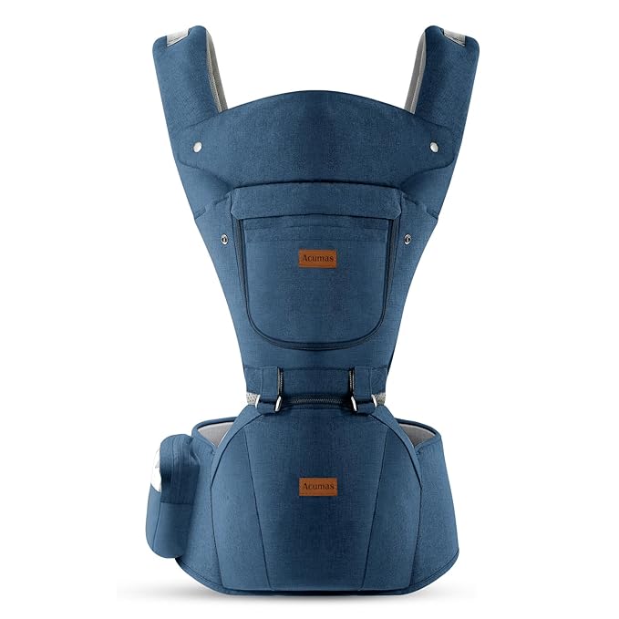 Baby Carrier with Hip Seat, Baby Carrier Newborn to Toddler, 6-in-1 Ways to Carry, All Seasons, Adjustable Baby Holder Carrier for Breastfeeding(Dark Blue)