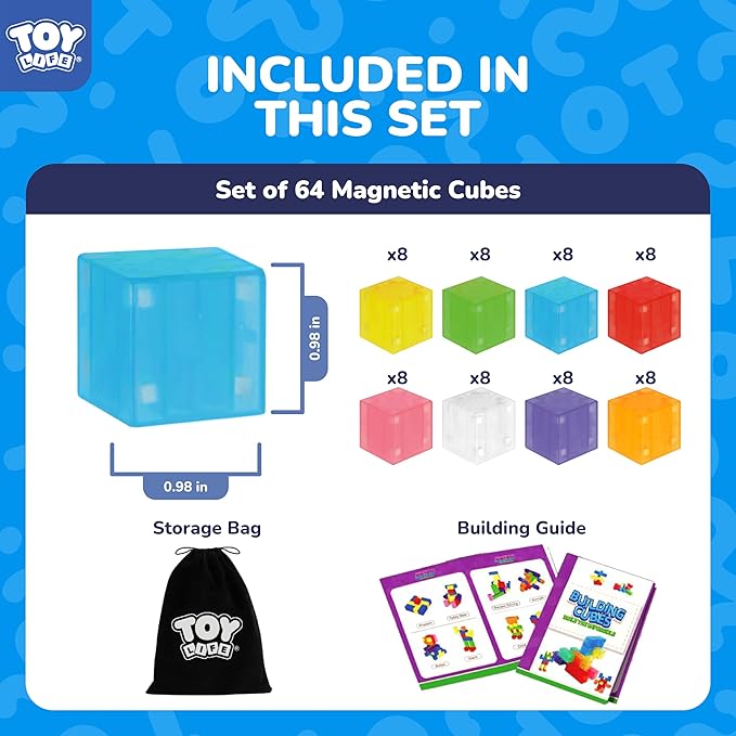 TOY Life 64PCS Magnetic Blocks for Kids Ages 4-8, Magnetic Building Blocks for Toddlers 3-5, Magnet Blocks, Magnet Toys for Toddlers, Kids Blocks