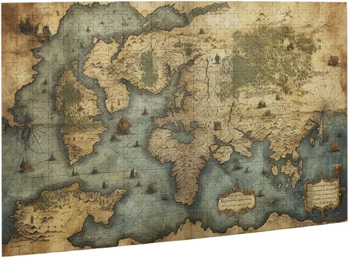 Cafemira 500 Pieces of Adult World map Wooden Jigsaw Puzzle,Relieve Stress and Enjoy The Fun of Solving Puzzles,Brain Challenge,Pleasure Both Body and Mind,Every Piece is Unique,