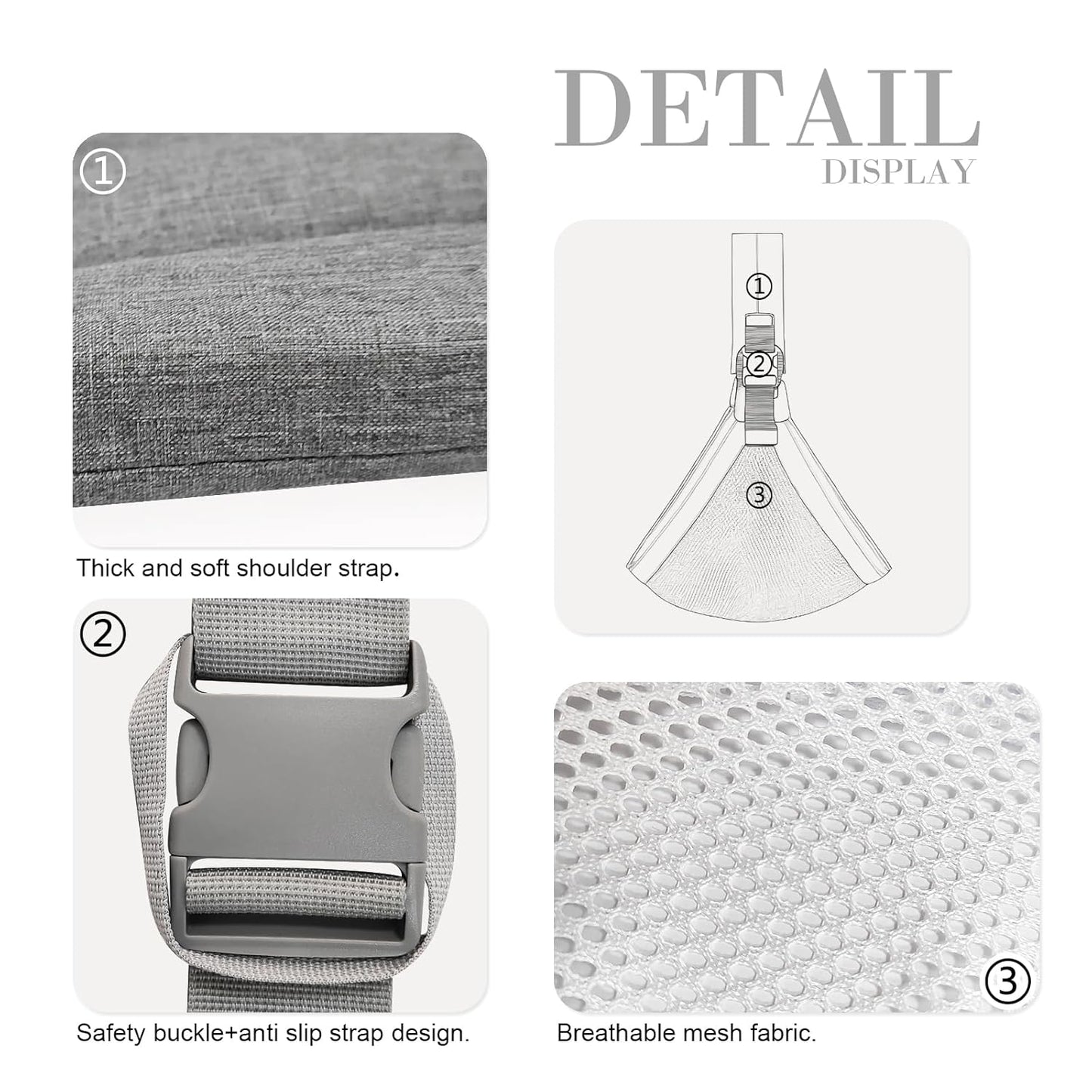 Baby Sling Carrier Newborn to Toddler Adjustable One-Shoulder Design with Hip Seat Support, Labor-Saving Baby Wraps Carrier 10-30 lbs(Mesh,Gray)