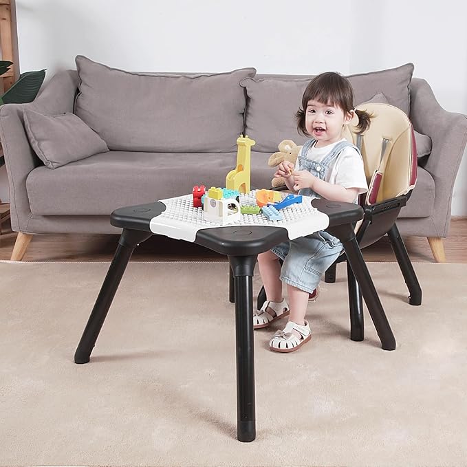 Gofirst 6 in 1 Baby High Chair,Convertible High Chairs for Babies and Toddlers/Booster Seat/Table and Chair Set,Baby Feeding Chair/5-Point Harness,4-Position Removable Tray&PU Cushion Baby Highchair