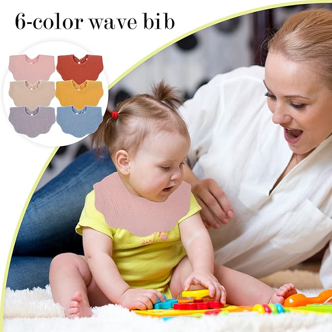 Muslin Baby Bibs for Drooling and Teething Newborn Drool Bibs for Baby Girl Boy