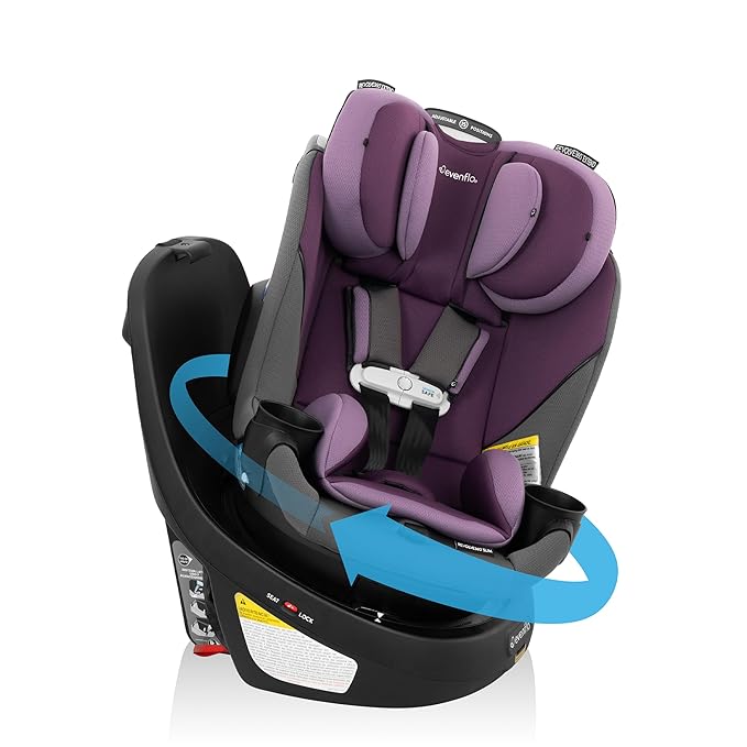 Evenflo Gold Revolve360 Slim 2-in-1 Rotational Car Seat with SensorSafe (Amethyst Purple)